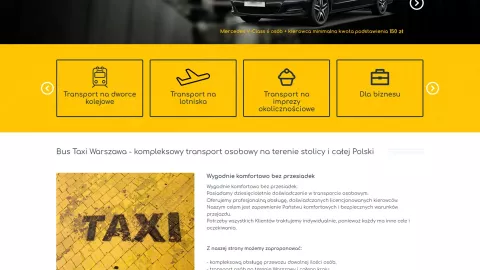 Strona www dla korporacji Bus Taxi Warszawa