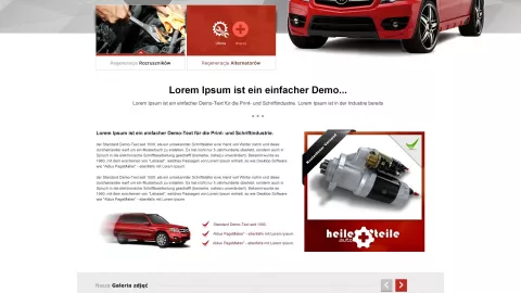 Strona www dla firmy motoryzacyjnej Heile Auto Teile