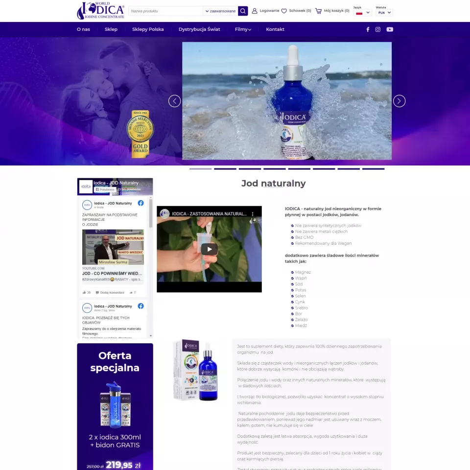 Budowa sklepu internetowego dla producenta suplementów Iodica